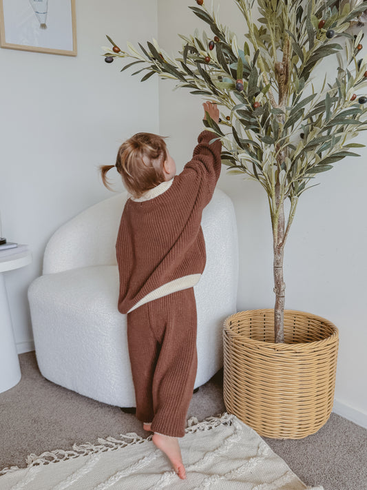 Cozy Club Knit | Pants - Chocolate