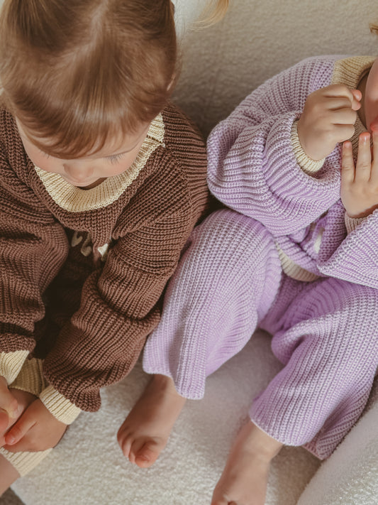 Cozy Club Knit | Wide-leg Pants - Lilac