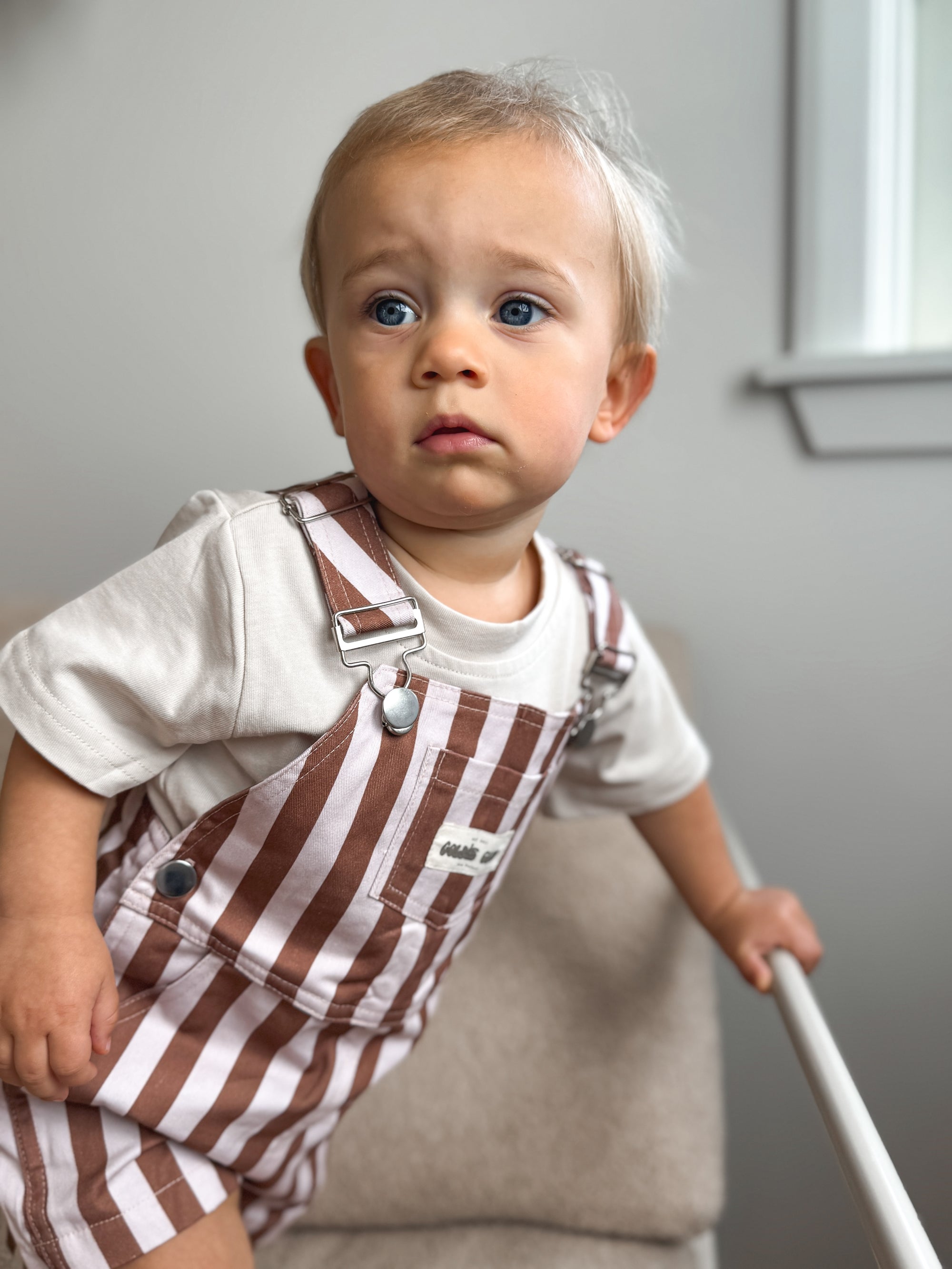 Toffee Stripe Overall's