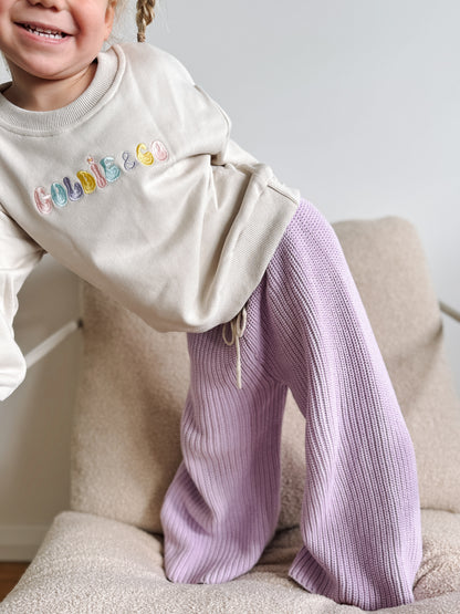 Cozy Club Knit | Wide-leg Pants - Lilac