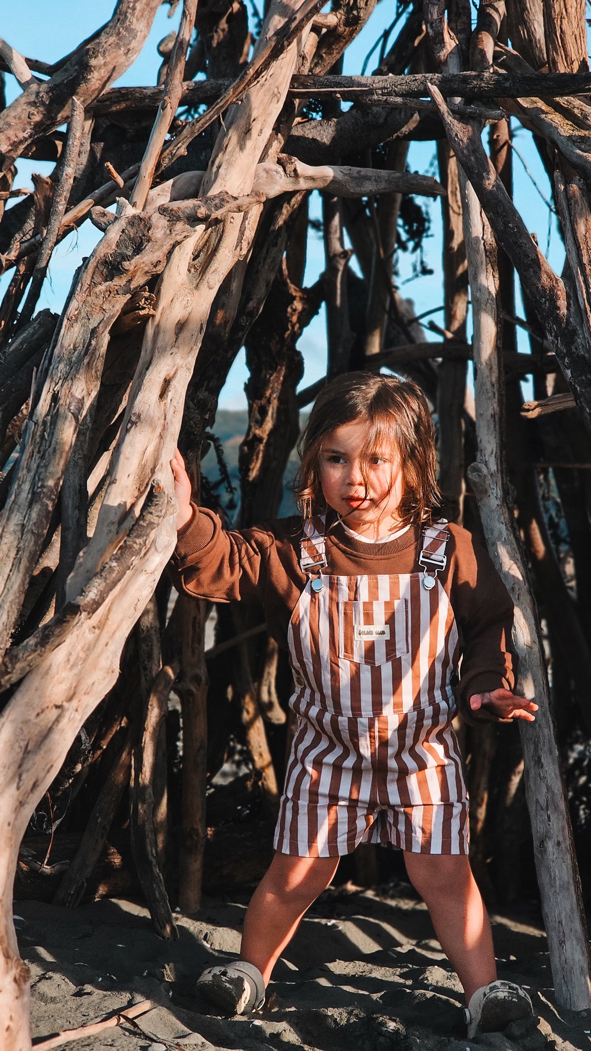 Toffee Stripe Overall's
